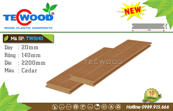 Sàn gỗ ngoài trời TecWood thanh đặc 140 Cedar