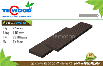 Sàn gỗ ngoài trời TecWood thanh đặc 140 Coffee