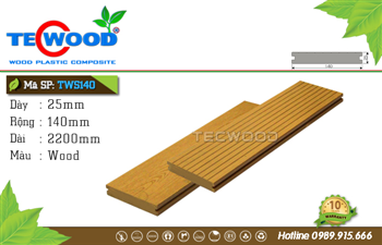 Sàn gỗ ngoài trời TecWood thanh đặc 140 Wood